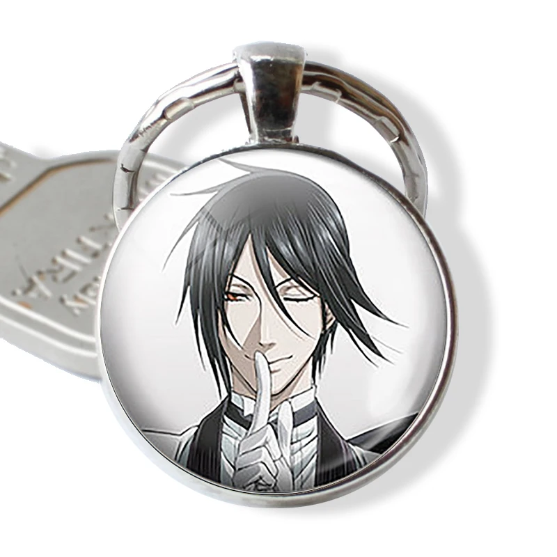 

Black Butler Metal Keychain Kuroshitsuji Ciel Phantomhive Sebastian Grell Madame Red Emblem Anime Manga Key Chain Keyring