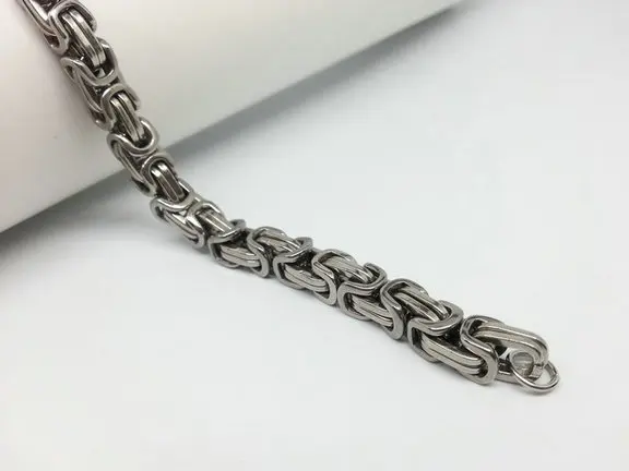 

Customized 5/7/9mm Byzantine Boys Bracelet 316L Stainless Steel Jewelry Losbster Chains Silver Plated Mens Chain Link Bracelets