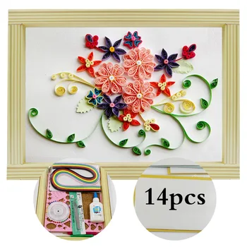 

16 colorful,Quilling Paper Craft,Kits 14Pcs Tool set,Rolling Strips,DIY Collection new Year Home Decoration Flower 1 Christmas