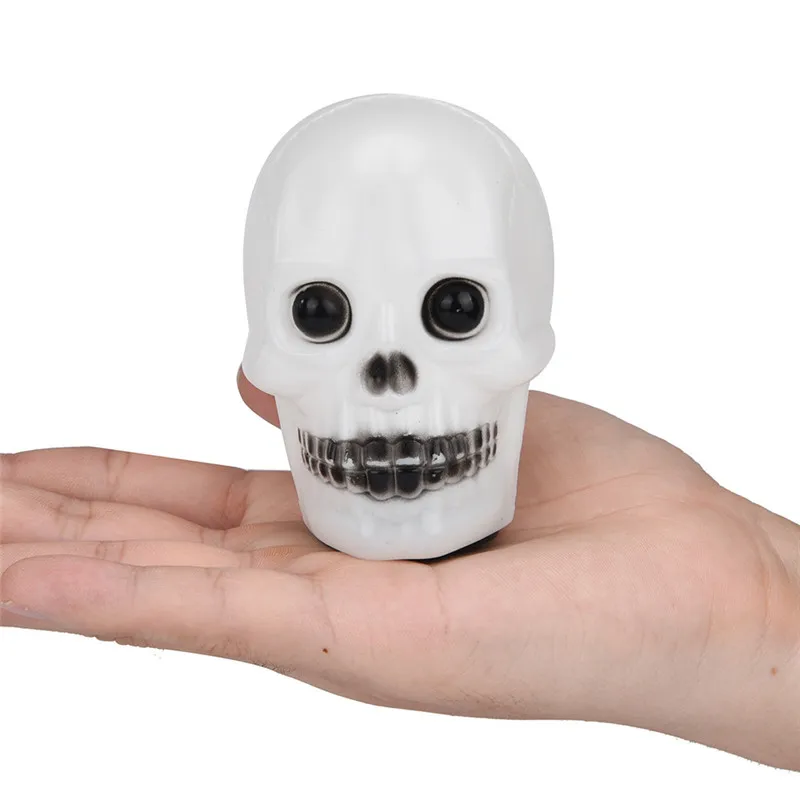 LED Flash Skull Night Light Lamp Halloween Colorful Mini Decore Party Trick Gift lamparas lampada 40JA0704