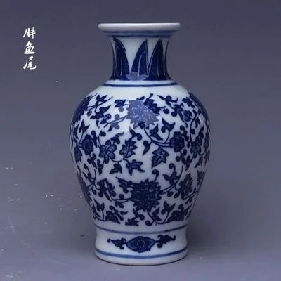 Guci YEFINE винтажный домашний декор керамические вазы для цветов для дома антикварная традиционная китайская синяя и белая фарфоровая ваза для потока - Цвет: T