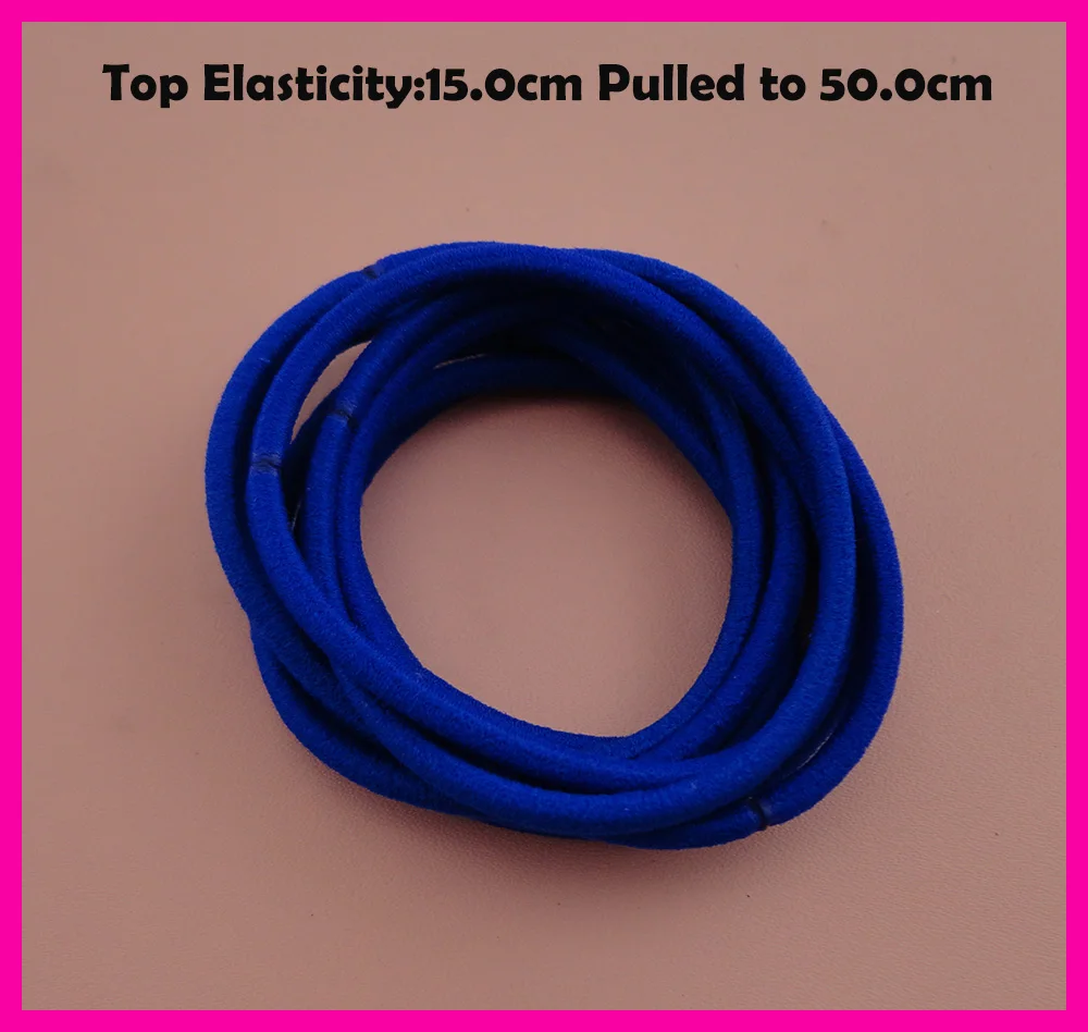 50PCS 3mm Top Elasticity Sapphire Seamless Elastic Ponytail Holders Hair Bands,royal blue