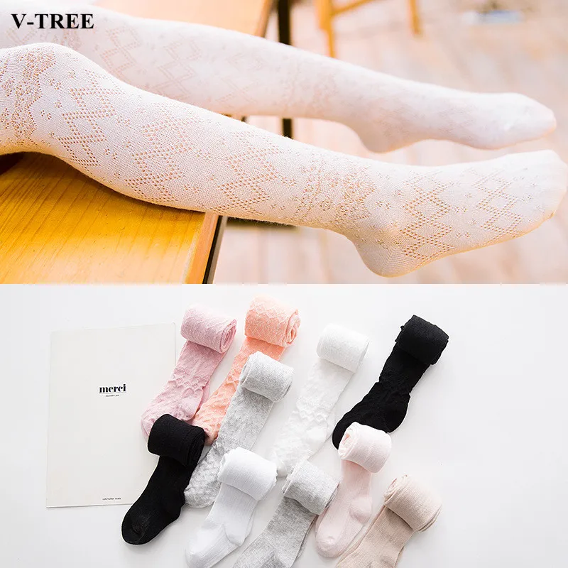 

V-TREE Summer Tights For Girls Cotton Child Pantyhose Mesh Kids Dance Tights Girls Stockings Fashion Ballet Pantyhose