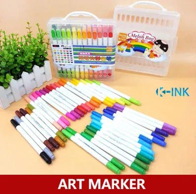 

36 color Art Marker , Dual Head Watercolor Pen , Colored Highlighter Marker Pen as School Students Drawing Supplies