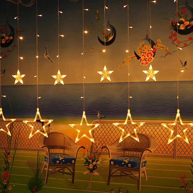 Xsky estrella de hadas Luces de cadena cortina Girnaldas Luces Navidad Led de iluminación de vacaciones de Navidad jardín al aire libre decorativa lámpara de Navidad Xsky estrella de hadas Luces de cadena cortina Girnaldas Luces Navidad Led de iluminación de vacaciones de Navidad jardín al aire libre decorativa lámpara de Navidad