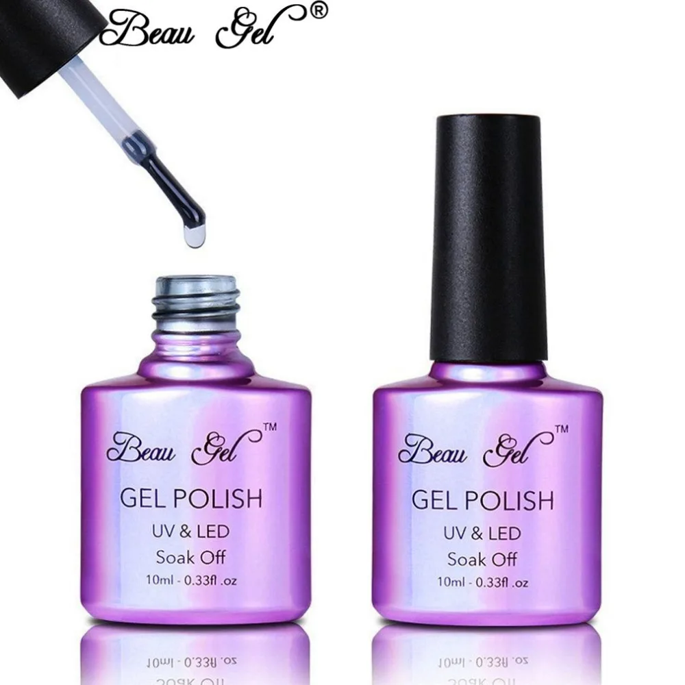 Beau Gel 10ml Metallic Top Coat Soak Off UV LED Top Coat Gel Varnish ...