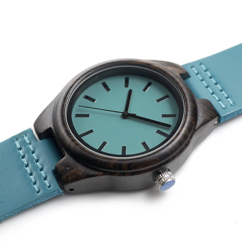 BOBO BIRD V-L14 Mens Watch Japan Quartz Movement 2035 Wooden Watches With Genuine Cowhide Leather Strap