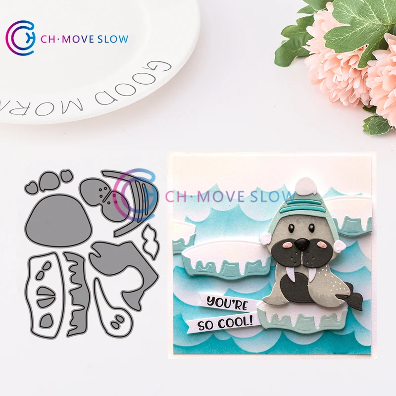 

2019 New Arrival CH Sea lion Metal Cutting Dies Stencils for DIY Scrapbooking/photo Album stamps Decorative Embossing DIY Paper