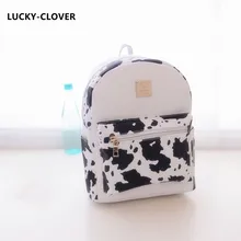 Femmes Sac À Dos 2016 Vente Chaude De Mode de Causalité Haute Qualité vache Laitière Impression PU Sacs À Dos En Cuir Pour Girlsmochila