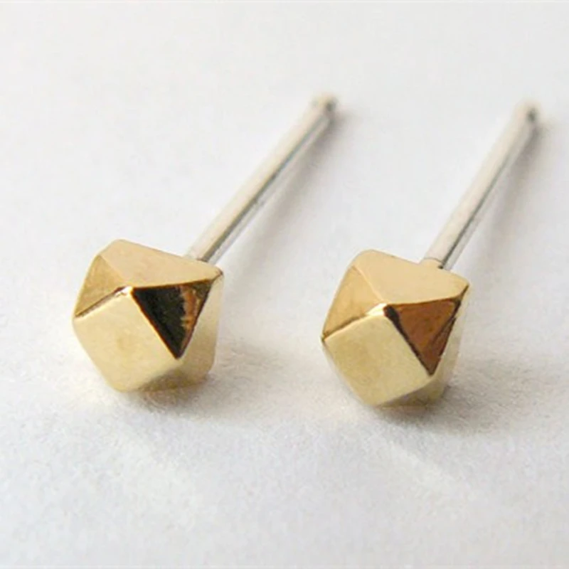 Small Cube Stud Earing Geometric Polyhedron Tiny Ear For Small Cube Stud Earing Geometric Polyhedron Tiny Ear For Women S Earrings Fashion Jewelry Nickel Free In From Accessories On