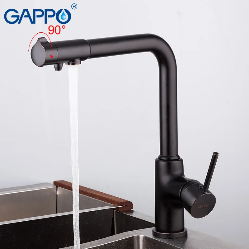 

GAPPO kitchen faucets single handle hot and cold filter mixer tap black deck mounted mixer kitchen sink crane taps torneira