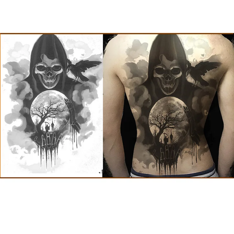 48 см* 35 см водостойкая временная татуировка наклейка тату боди-арт Azrael& Werewolf& Dragon& Devil designs