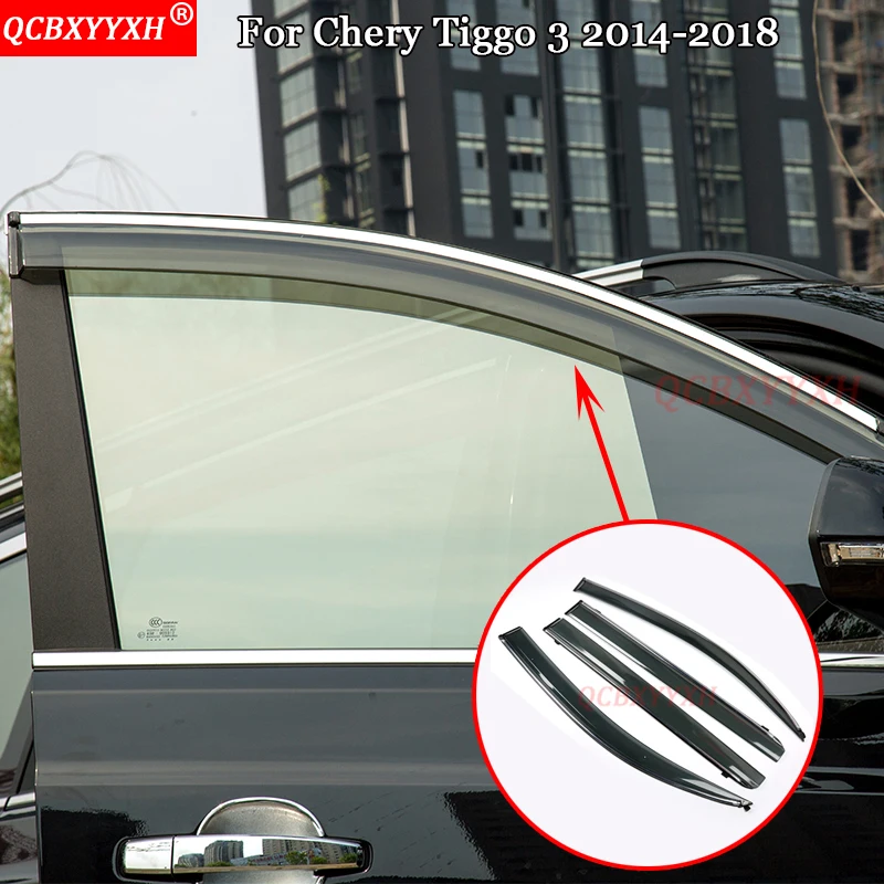

QCBXYYXH For Chery Tiggo 3 2014-2018 Car-styling Awnings Shelters Window Visors Sun Rain Shield Stickers Covers Auto Accessories