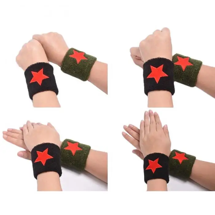 Новая мода Одежда Аксессуары Красная звезда хлопок теплые руки протектор Sweatband унисекс защита для запястья теплые руки LB