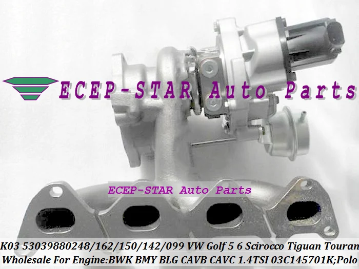 With K03 53039880248 53039880162 Turbocharger turbo For VW Golf Golf Polo Scirocco Tiguan Touran 1.4L TSI BWK BLG CAVB 170HP  (1)