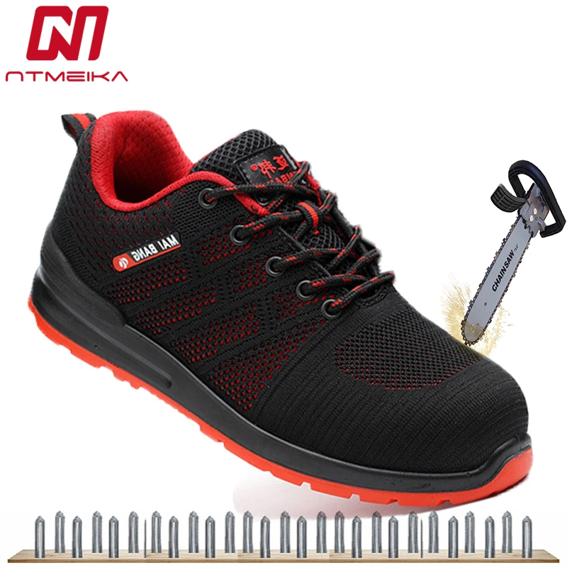 

Fashion Breathable Men Safety Shoes Steel Toe Safety Boots Men Puncture-proof Casual Work Shoes Safety Sandals Size 35-46