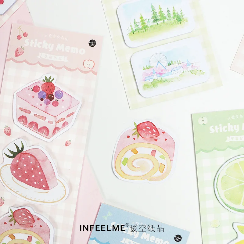 

1PC Creative fruit Color Memo Pad Stone Style Sticky Notes Bookmark School Office Stationery Supply