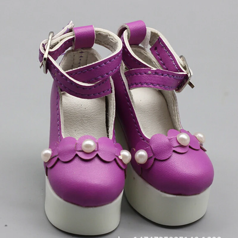 1 пара разноцветных туфель на высоком каблуке для принцессы подходит для 1/3 1/4 BJD 60 см SD DD DOD куклы кукольная обувь - Цвет: PP