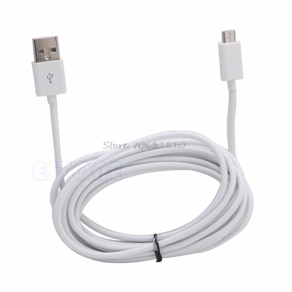USB 10 футов 3 м Micro Power зарядный кабель шнур для контроллера PS4 Xbox One белый|Кабели