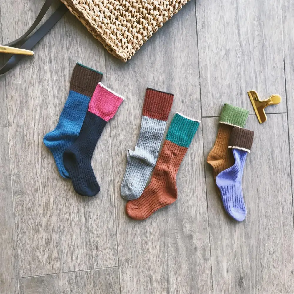 2019 Children Knee-Highs Long Ribbed Socks Boys Girls Combed Cotton Elastic Stripped Toddler Socks for Students Kids 1-7 years 2019 Children Knee-Highs Long Ribbed Socks Boys Girls Combed Cotton Elastic Stripped Toddler Socks for Students Kids 1-7 years
