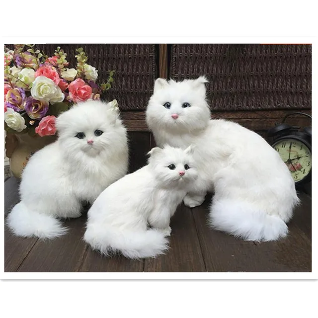 1 Piece Sweet Artificial Fur Made Cats Toywhite Persian Kat Kitten Pussy Cat 1 Piece Sweet Artificial Fur Made Cats Toywhite Persian Kat Kitten Pussy Cat