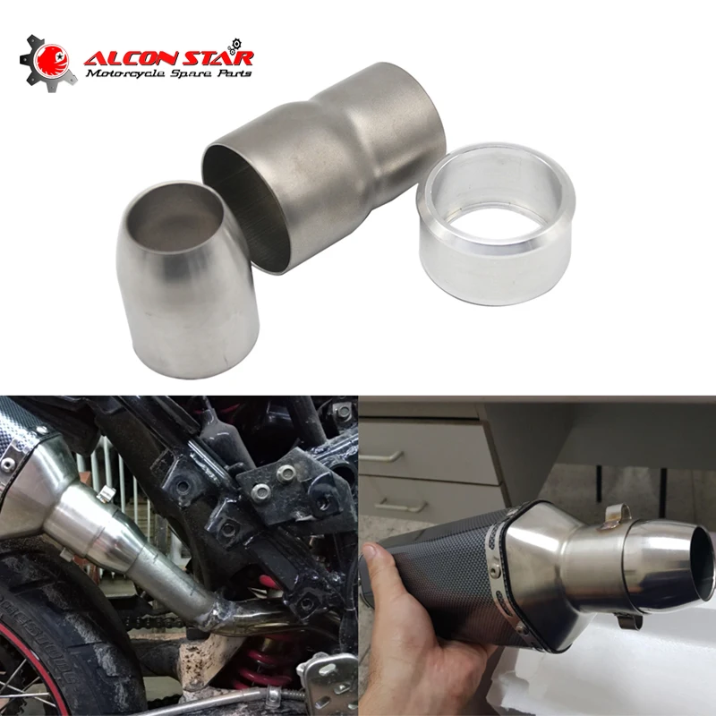 

ZSDTRP Motorcycle Accessory 60mm to 51mm 38mm to 51mm to 60mm Motocross Motorcycle Exhaust Adapter Exhaust Pipe Muffler Adapter