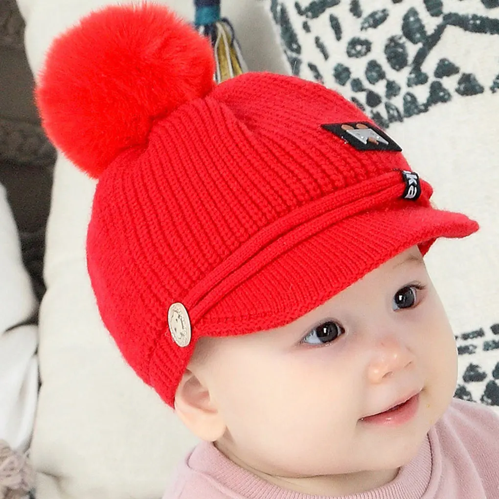 

Winter Hat Newbron Baby Winter Hats For Kids Autumn Toddler Infant Knitted Baby Hat Photography Props bonnet Ear Cap Girl Boys