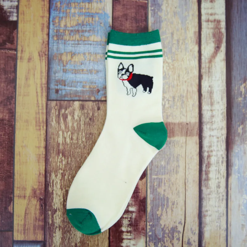 Новые мужские хлопковые носки с круглым вырезом, забавные креативные повседневные уличные носки унисекс на весну-зиму-осень, забавные теплые носки - Цвет: Зеленый