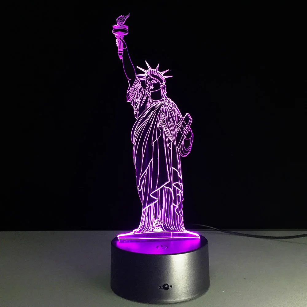 Statue of Liberty LED Night Light USB 7 Colors Changeable Mood Lamp