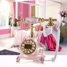 Розовое элегантное винтажное украшение для дома, сада старомодный телефон