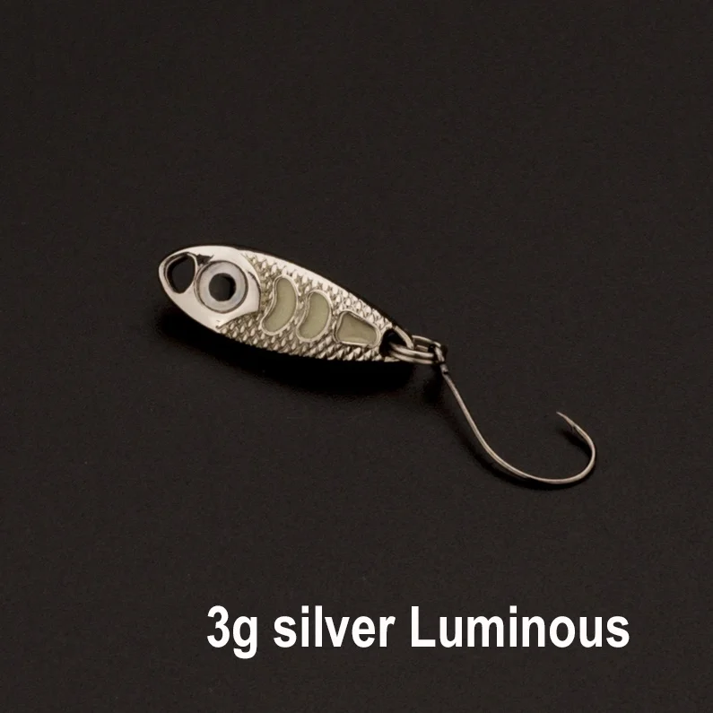 Ложка рыболовные приманки 1,5g 3g 5g приманки металлические ложки с блестками, искусственная приманка isca карп рыбалка pesca бас воблер - Цвет: 3g silver Luminous