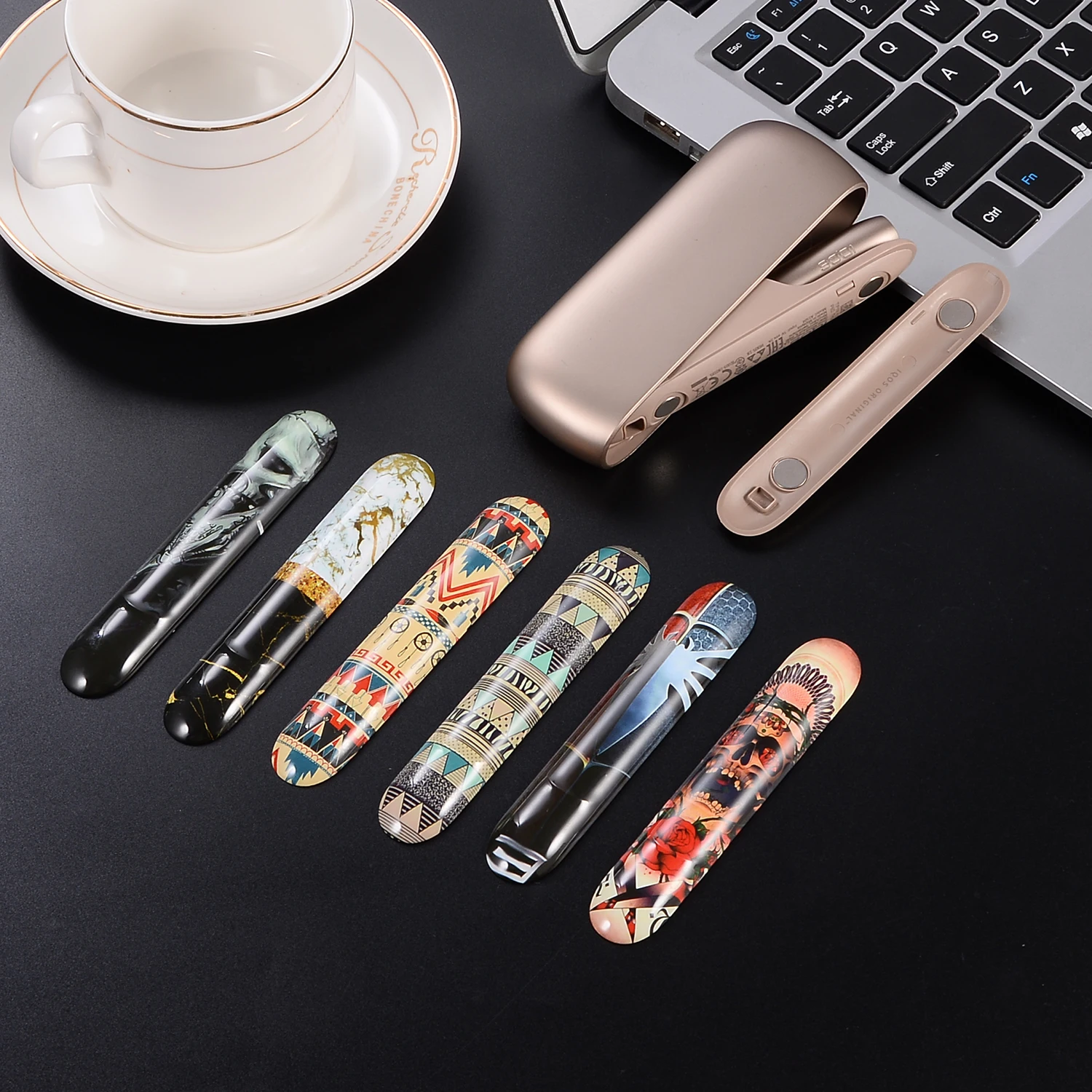 New Camo Stone Design Replaceable Magnetic Caps For IQOS 3.0 Outer Cases Vape Side Cover Case For IQOS 3 Fashion Design