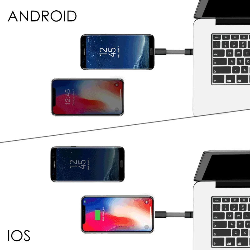 Мульти зарядный кабель Lightning/type C/Micro USB 3 в 1 Магнитный зарядный шнур брелок портативный карманный размер для iOS Android