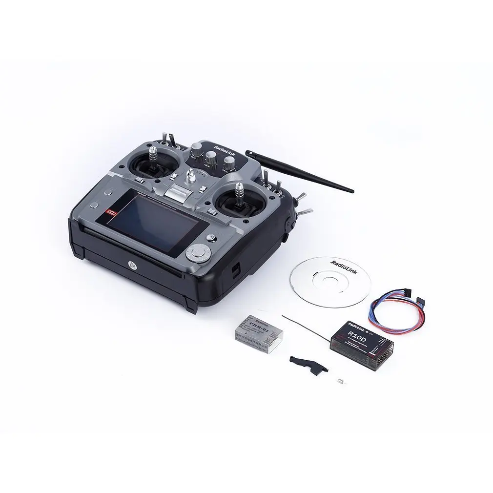 

RadioLink AT10 2.4G 10CH Transmitter w/ R10D Receiver &PRM-01 Voltage Gray