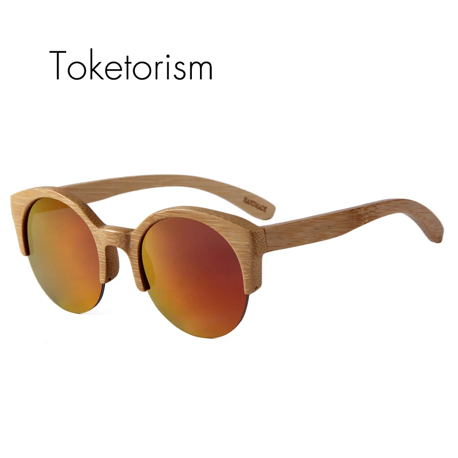 Uv400 Trendymate Halb Sonnenbrille gold brown Holz Toketorism rot Bambus Grün 2102 Schutz Gläser Strahlung Rahmen Handgemachte YqHTwA
