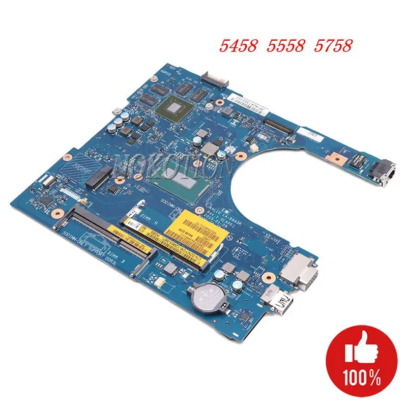 

NOKOTION CN-0149M4 149M4 FOR Dell Inspiron 5458 5758 5558 Laptop Motherboard AAL10 LA-B843P I5-5200U CPU 920M gpu
