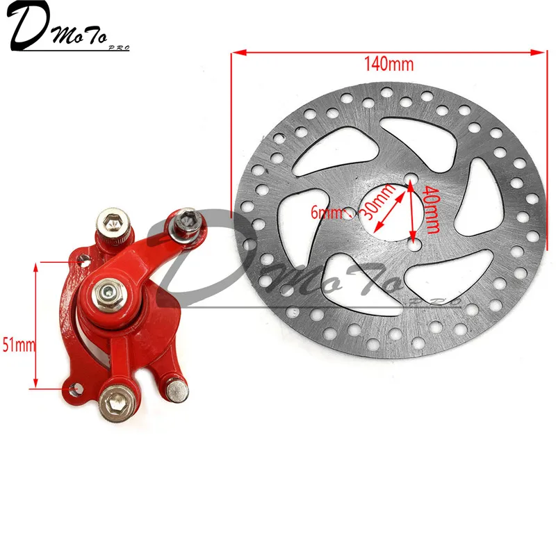 49CC газ мини Байк Задний дисковый тормозной суппорт набор 140 мм и фрикционная пластина роторы Электрический Скутер ATV