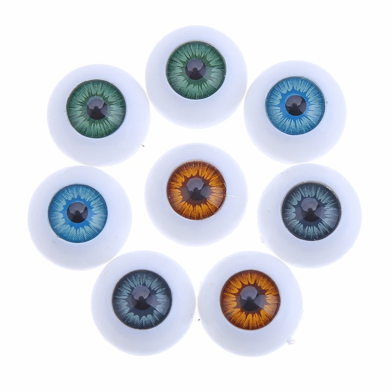 4Pair 16mm Multicolor Half Round Eyes Eyeballs For Doll Accessories