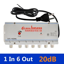 США штекер 1 в 6 из CA ТВ усилитель видео сигнала усилитель антенны Усилитель сигнала сплиттер AC 220 В 50-60 Гц ТВ антенна