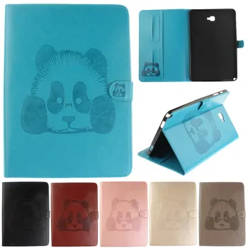 

Cartoon Panda Pattern PU Leather Flip Wallet Tablet Case For Samsung Galaxy Tab A A6 10.1 P580 P585 cover Coque With Card Holder