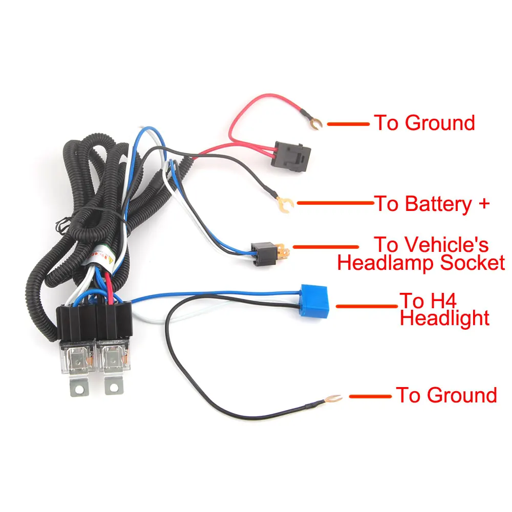 BBQ@FUKA H4 Headlight Fix Dim Light Harness System 2 Headlamp Light Bulb Fit For Jeep Buick Suzuki Car Styling Auto Accessories-in Car Headlight Bulbs(LED) ...