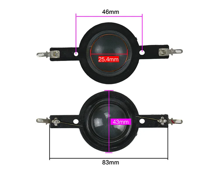 GHXAMP 25,4 мм купольный твитер звуковая катушка прозрачный шелковый пленочный Рог твитер диафрагма драйвер 25 ядро ВЧ 6 Ом 8 Ом DIY 2 шт