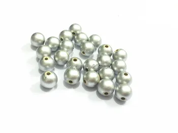 

(Choose Size First) 6mm/8mm/10mm/12mm/14mm/16mm/18mm/20mm/23mm/25mm/Matte-Silvery Acrylic Imitation Pearl Beads
