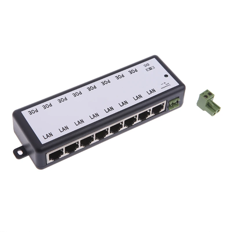  8 Port POE Injector For CCTV Surveillance IP Cameras Power Over Ethernet Adapter New - 32997347464