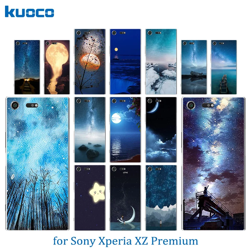 for Sony Xperia XZ Premium Phone Case Night Sky Pattern Back Cover 5.46 inch Xz Coques Protect Coque |
