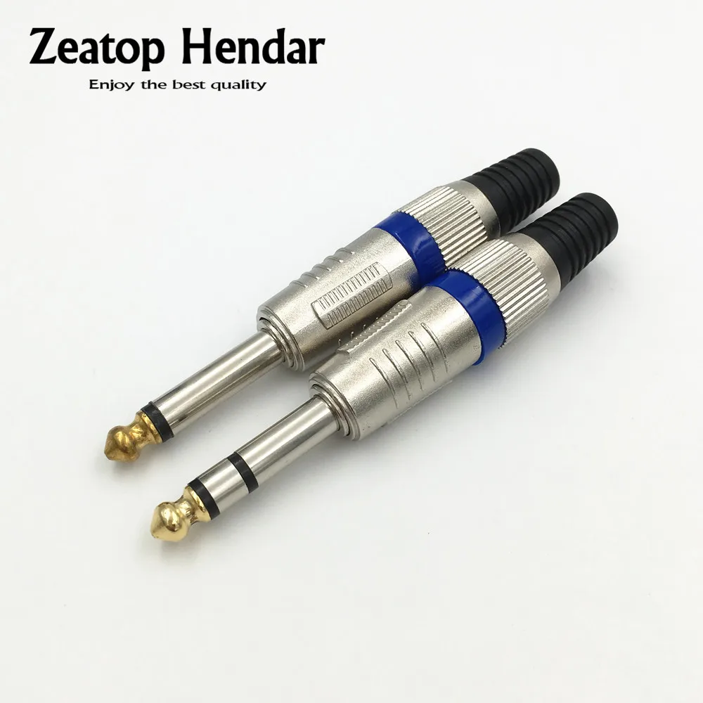 

10Pcs 6.35mm 2 3 Pole Mono Stereo Audio Jack 6.5 Amplifier Microphone Plug 6.35 Sophomore Core Soldering DIY Connector