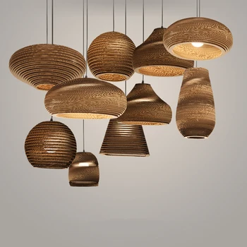 

Vintage Paper Honeycomb LED Pendant Lights Modern Living Room Restaurant Indoor Bar Pendant Lamps Decoration Lighting Luminaire