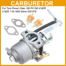 Carburetors Carb for Toro Power Clear 180 PC180 418ZR 418ZE119-1980 Stens 520-876 Carburetor Gasket Fuel Filter Line Kit