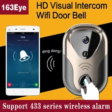 De Visión amplio HD WiFi IP Timbre Visual de Intercomunicación Video de La Puerta Soporte de Tarjetas SD cámara y 433 Serie L1 de Alarma Inalámbrico Timbre