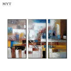 MYT абстрактный цвет 3 предмета в комплекте настенный Декор картина маслом холст художественные изделия для стен Живопись Искусство на